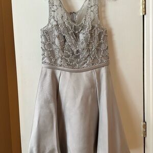 Macy's Elegant Silver Embellished Dress
